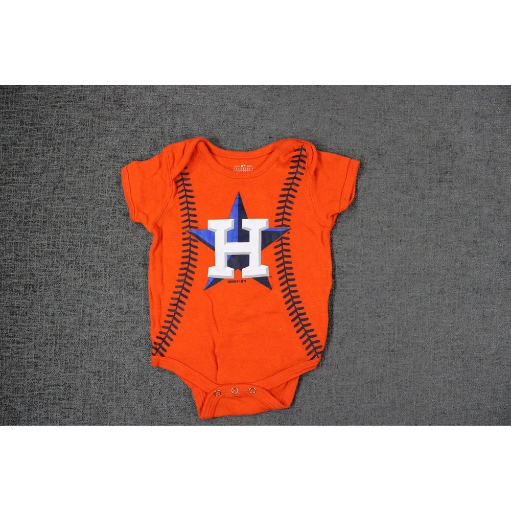 MLB Houston Astros Orange Baseball Stitch Infant Bodysuit 12M Genuine Merch
